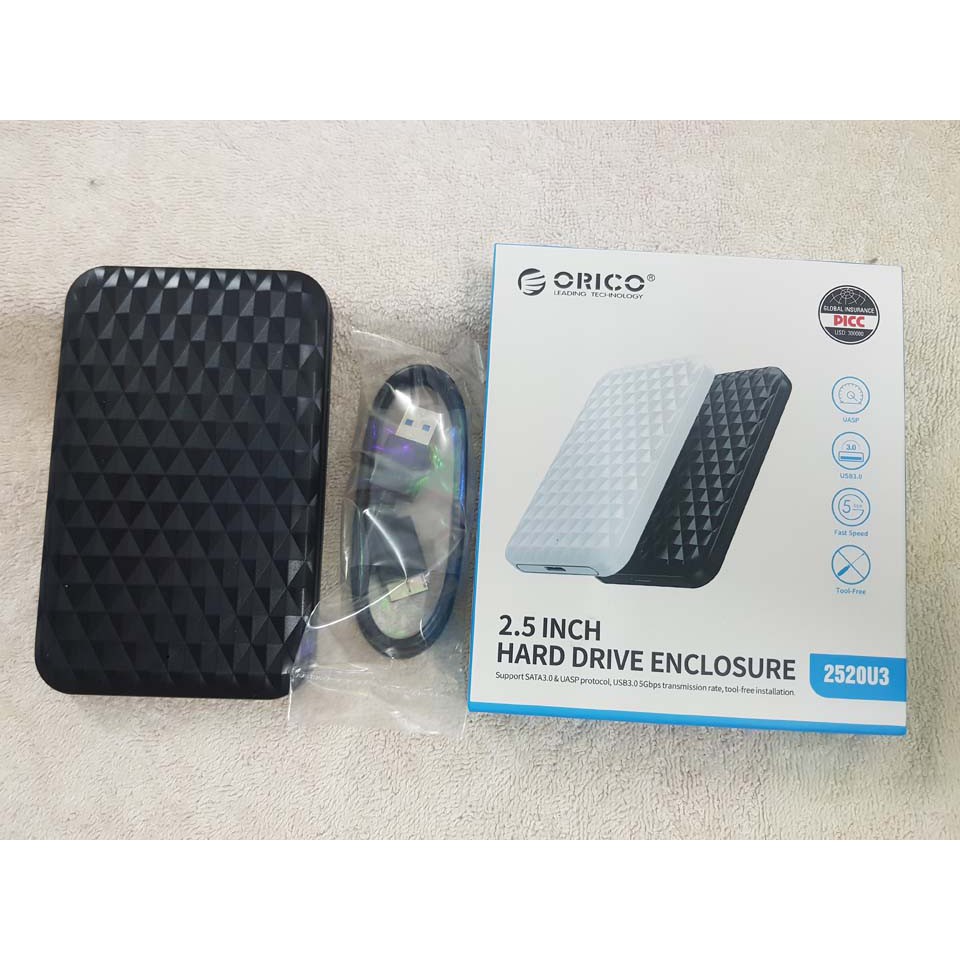 Hộp đựng ổ cứng 2.5 inch ORICO 2520U3 tốc độ USB 3.0 màu đen | BigBuy360 - bigbuy360.vn