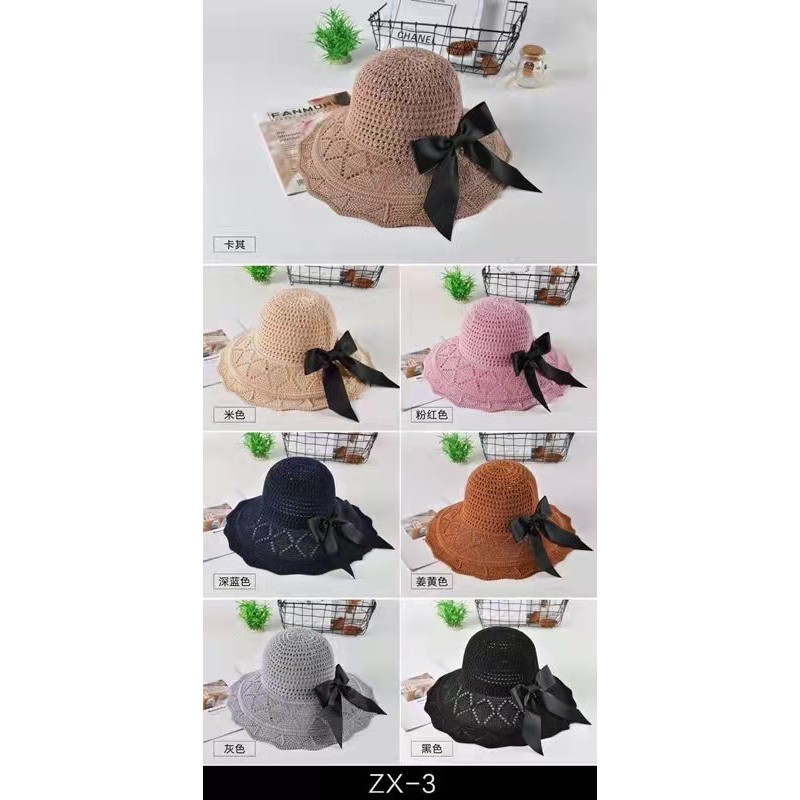 PVN28168 Mũ Cói Rộng Vành Thắt Nơ SIêu Mềm Cao Cấp Hot Nhất Mùa Hè T2