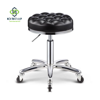 Ghế quầy thấp qb-326 nệm tròn có múi