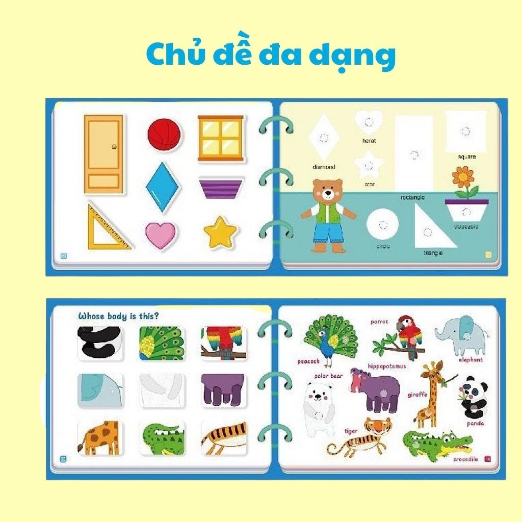 Bộ sách bóc dán 17 chủ đề thông minh cho bé loại 1 bìa cứng phủ bóng