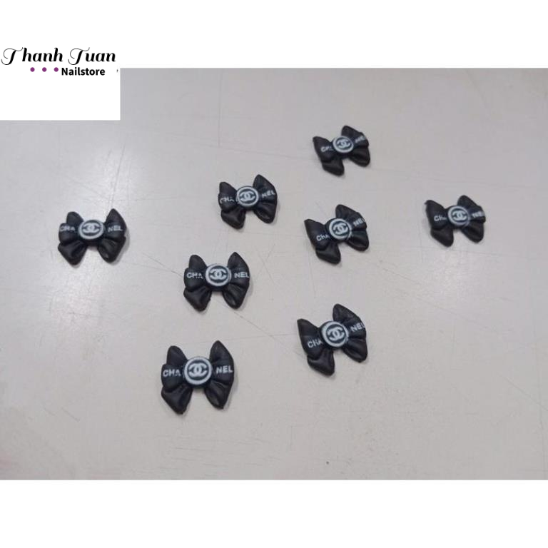 Charm gắn móng đen trắng Channel sang chảnh  - Phụ kiện đồ nail