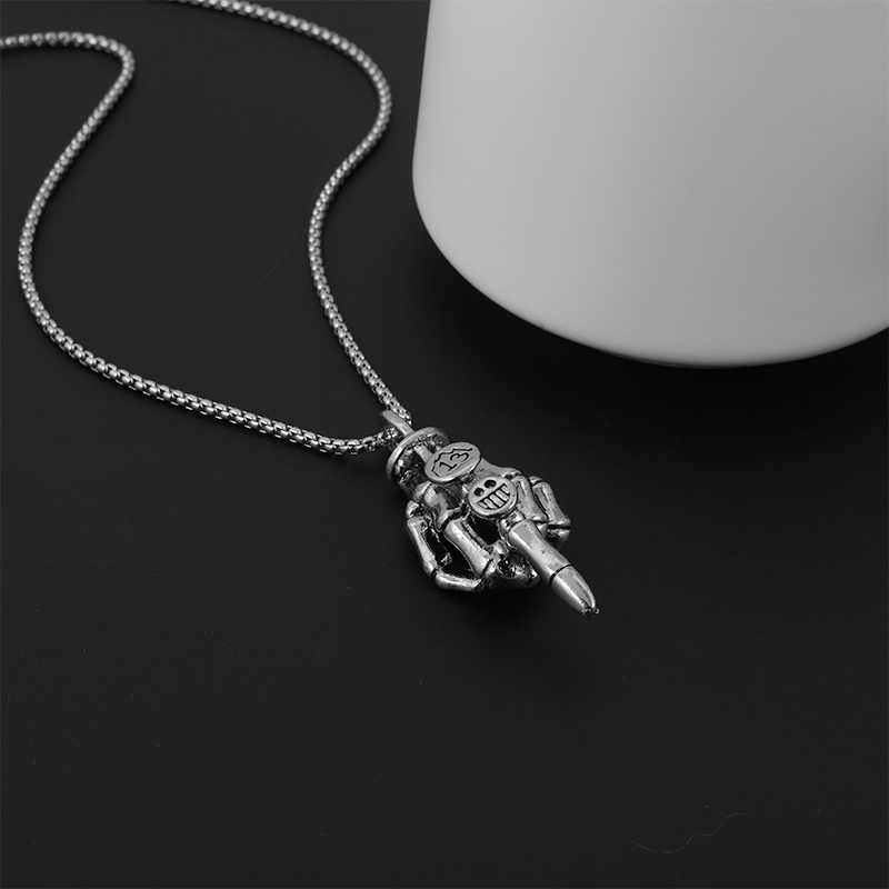 Vòng cổ Mặt Đầu Lâu Rô Bốt Phong Cách Âu Mỹ Vui Nhộn