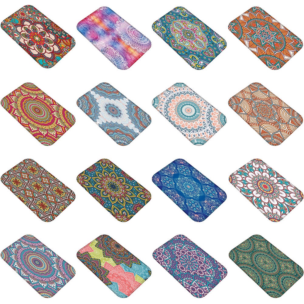 Thảm Chùi Chân Chống Trượt Họa Tiết Hoa Mandala Dành Cho Phòng Tắm