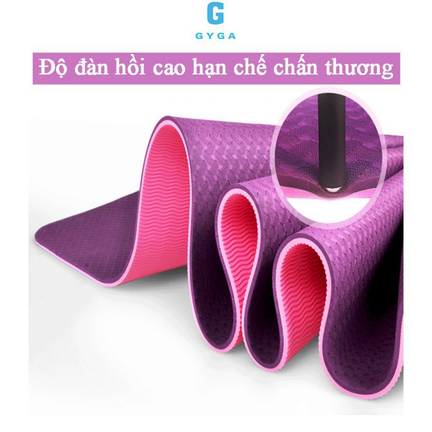 Thảm Tập Yoga 2 Lớp Định Tuyến Chống Trượt 2 Lớp Dày 8mm Chất Liệu Cao Su Non TPE Cao Cấp