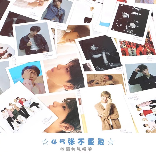 Lomo hộp nhựa 45 tấm BTS/V/Jungkook Love Yourself Tear