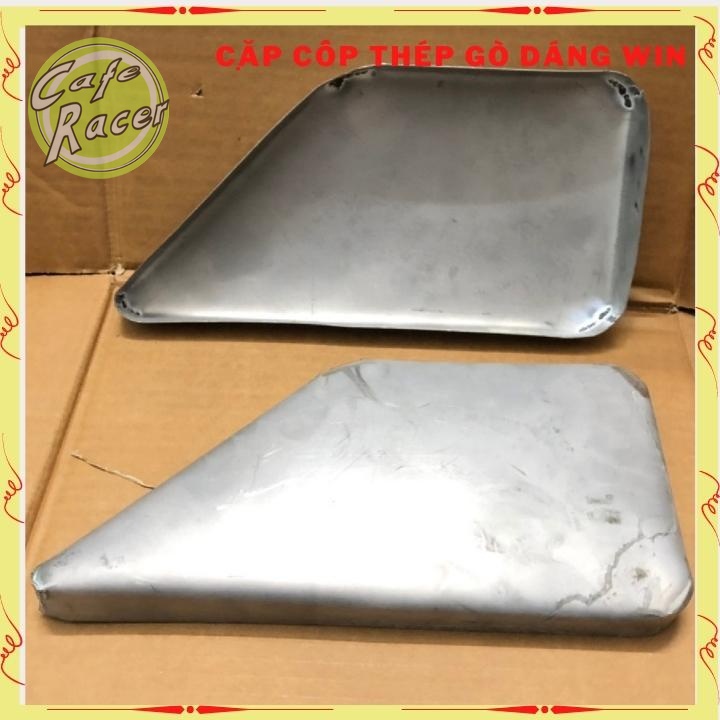 Cặp cốp hông thép gò chưa sơn dáng win cho dòng xe máy độ classic cafe racer tracker