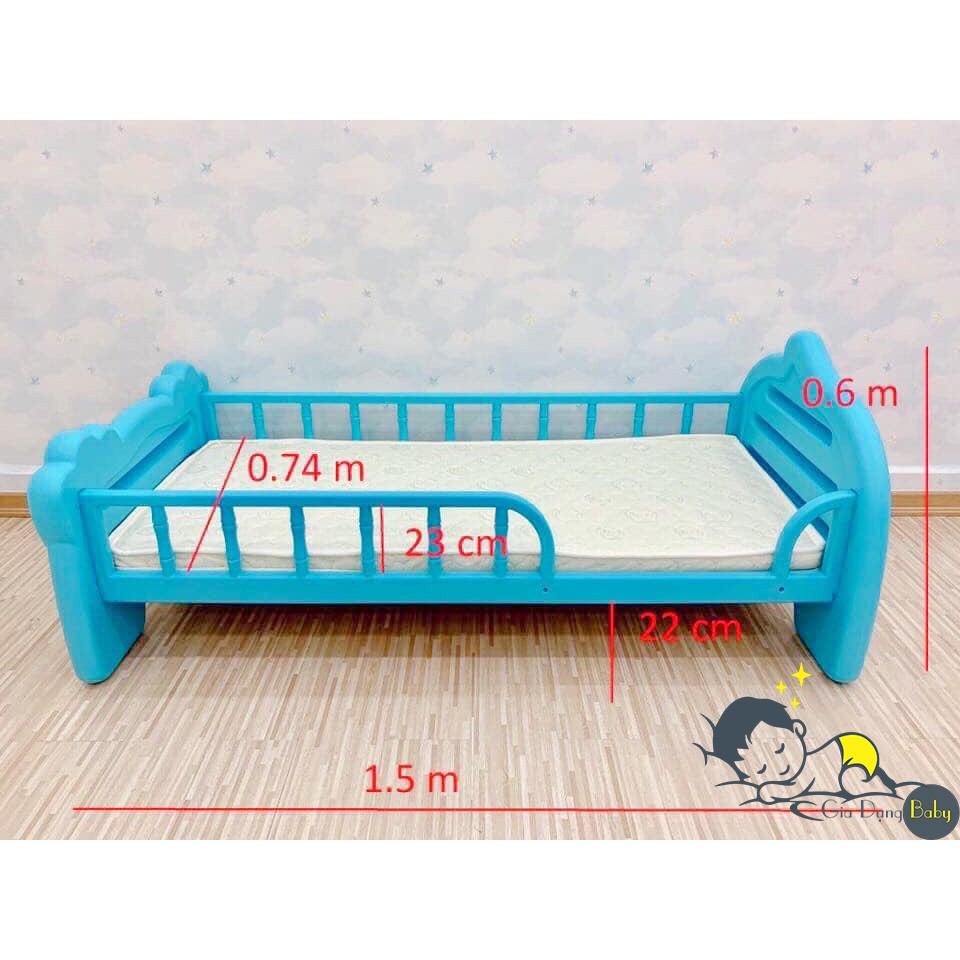 Giường ngủ cho bé Holla , Tặng Đệm Xịn kèm theo giường cho trẻ em, chịu lực 100kg, hàng chính hãng 1 đổi 1.