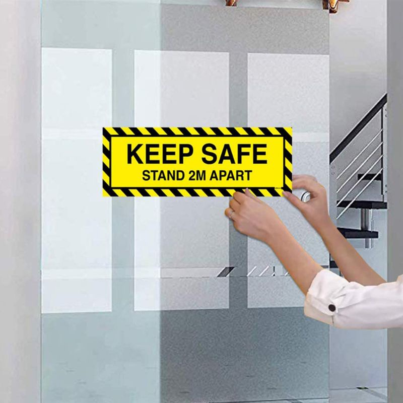 Set 5 Tấm Đề Can 2M In Chữ Keep Safe Đứng Dán Trang Trí Xe Buýt / Văn Phòng