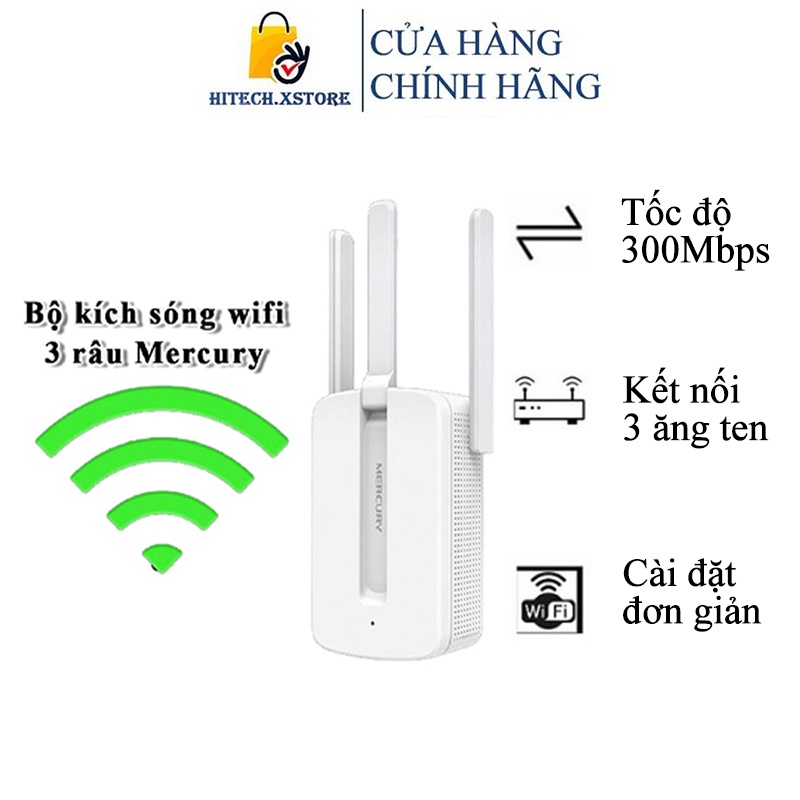Bộ Kích Wifi 3 râu Mercusys mở rộng sóng wifi siêu mạnh 300Mbps Usb wifi 5ghz kiêm router wifi khuếch đại sóng wifi