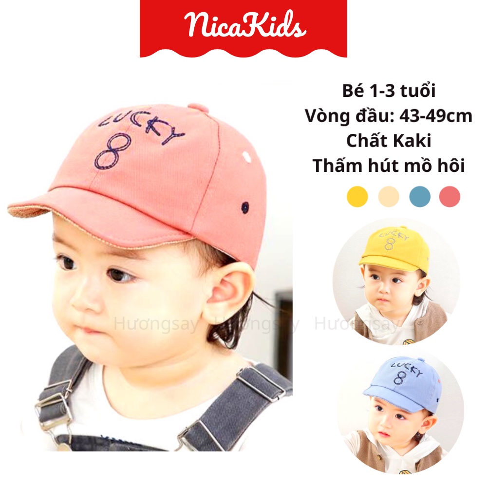 Mũ lưỡi trai Lucky 8 cho bé 1-3 tuổi
