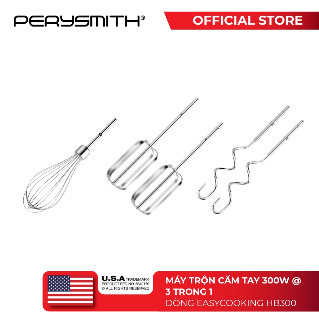Máy đánh trứng trộn bột cầm tay PerySmith HB300 công suất lớn 300W