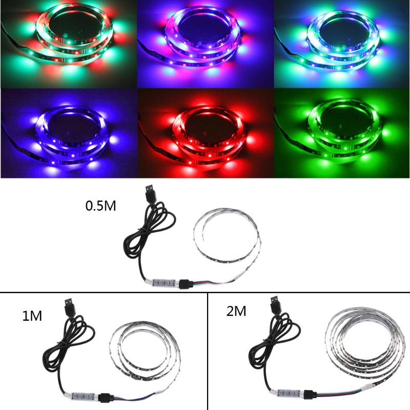 Dây Đèn LED 30 Bóng 5V 3528 RGB USB Chống Nước Trang Trí TV