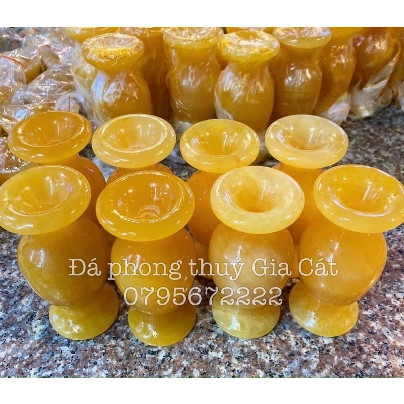 Lọ hoa đá ngọc hoàng long 12cm đẹp Đá phong thuỷ Gia Cát