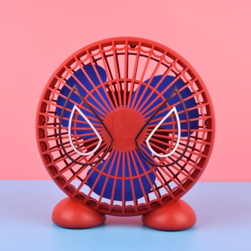 Quạt Mini Để Bàn Spiderman, Siêu Nhân Người Nhện 3 Chế Độ Gió Sạc Tích Điện