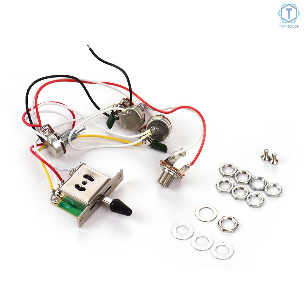 Bộ Công Tắc Điều Chỉnh Âm Lượng 1 2 Tone 1 Jack 500k 5 Chiều Cho Đàn Guitar Điện Stratocaster