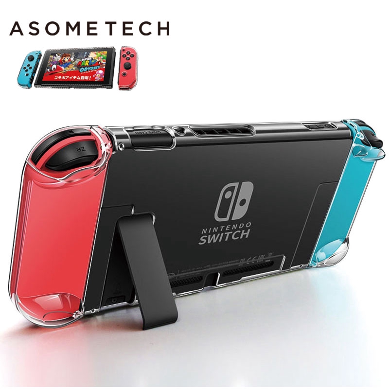 Vỏ Bảo Vệ Bằng PC Cứng Trong Suốt Kèm Giá Đỡ Cho Máy Chơi Game Nintendo Switch NS NX