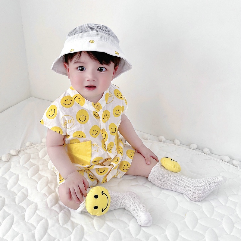 Bộ Áo Liền Quần Mùa Hè Dễ Thương Mỏng Nhẹ Cho Bé Sơ Sinh