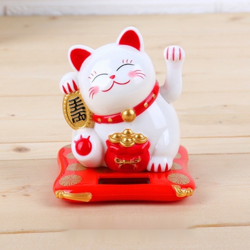 Đủ 3 size Mèo thần tài vẫy tay sử dụng năng lượng mặt trời