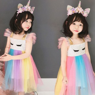 Váy Hóa Trang Sắc Màu Cho Bé Theo Hình Tượng Công Chúa Ngựa Poni. Đầm Pony Cầu Vồng