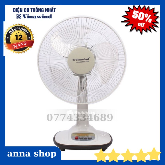 Quạt bàn vinawind QB-300-Điện Cơ Thống Nhất-Sải cánh 30cm-chắc chăn-gió tự nhiên-êm ái