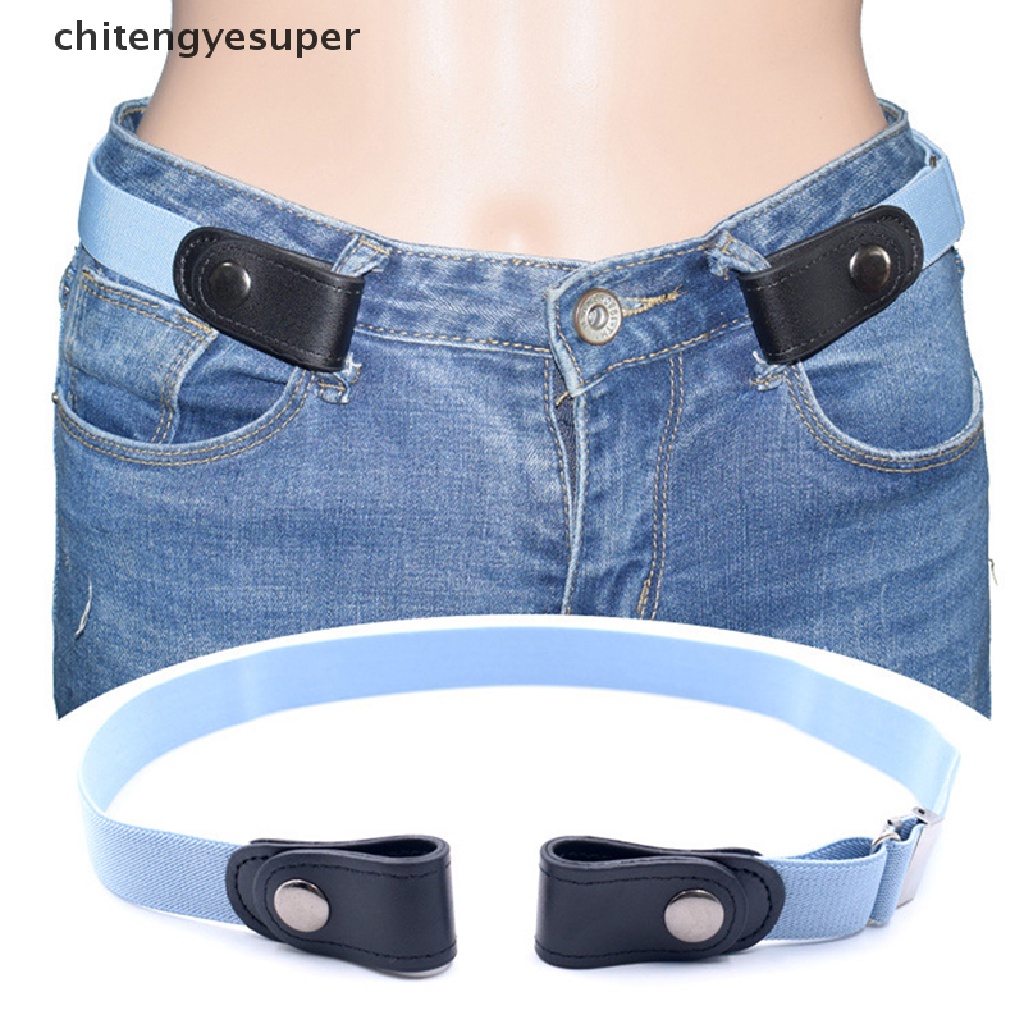 Chitengyesuper Unisex Buckle-Free Elastic Belts Invisible Belt for Jeans No Bulge Hassle Band CGS