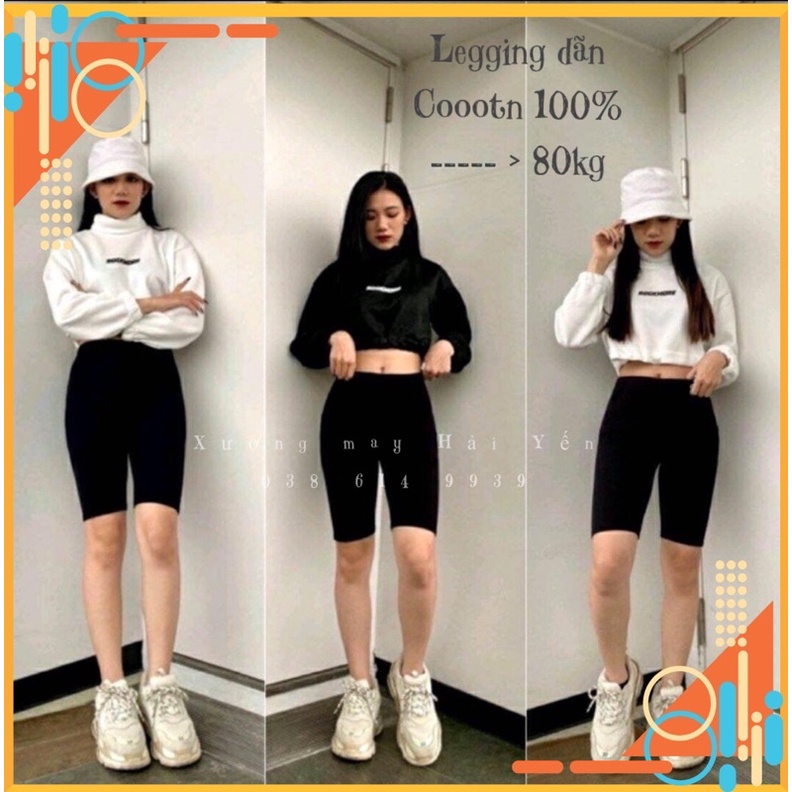 [Sale 50%]Quần legging đùi nữ hót form đến 80kg