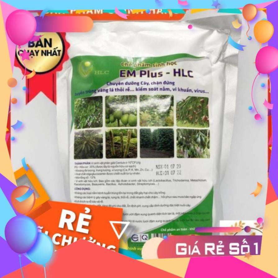 CHẾ PHẨM EM PLUS HLC - CHUYÊN DƯỠNG CÂY, CẢI TẠO ĐẤT TRỒNG, ỔN ĐỊNH PH, NGĂN NGỪA NẤM BỆNH HẠI RỄ CÂY TRỒNG - GÓI 1KG