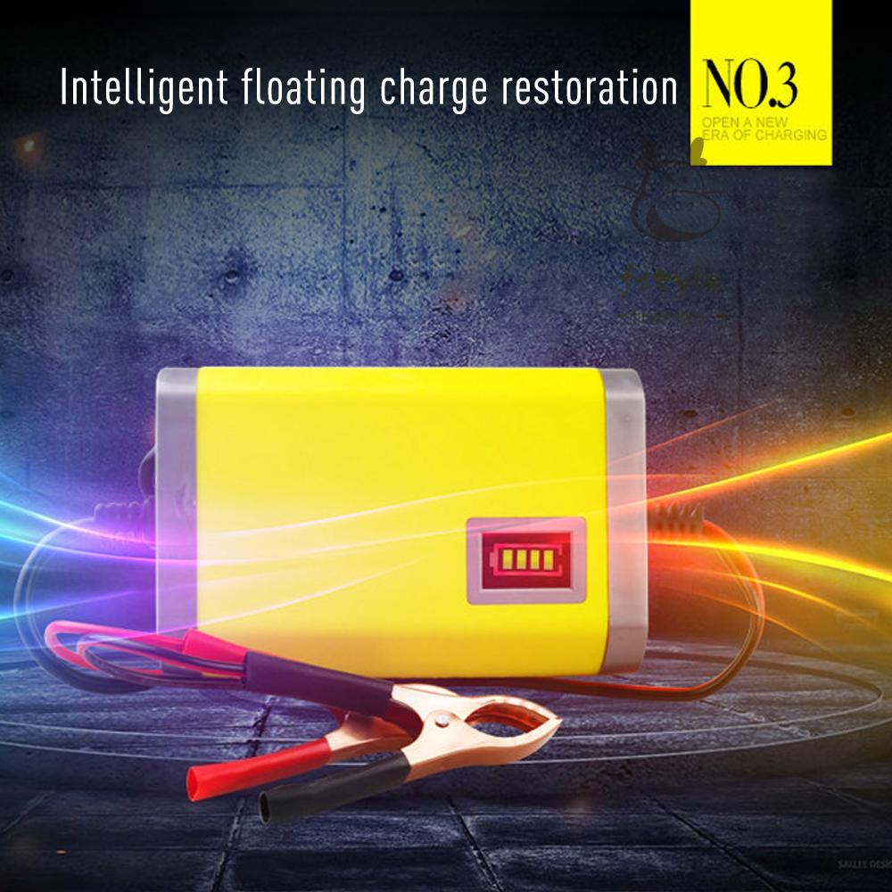 Car Motorcycle Battery Charger 12V 2A Full Automatic Smart Power Charger Maintainer 3 Stages Lead Acid AGM GEL Intelligent LED Display