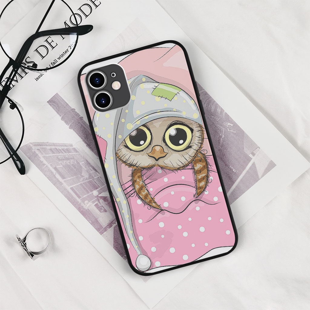Ốp Silicon iPhone SAMSUNG Con cú mèo đắp chăn hồng đẹp in hình độc đáo DREAME AWAY cho các dòng OWL20210004