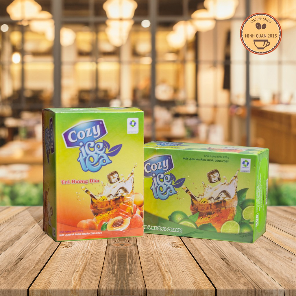 TRÀ COZY ICE TEA HƯƠNG CHANH / HƯƠNG ĐÀO 270G ( 18g * 18 gói )( Bao bì mới)