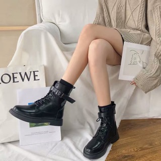 [SẴN 38] Giày ulzzang cao cổ phối khuy (ảnh thật ở cuối)