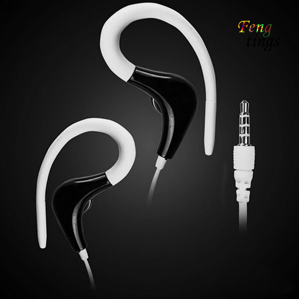 【FT】Sport Running Jogging Earphone Earhook Stereo Headphone with Mic for Cell Phone