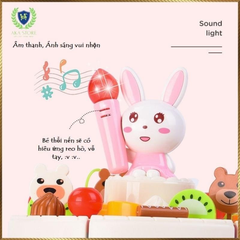 Đồ chơi bánh sinh nhật cho bé loại 85 chi tiết, hiệu ứng nhạc happy birthday và đèn nến sinh động, AKA Store