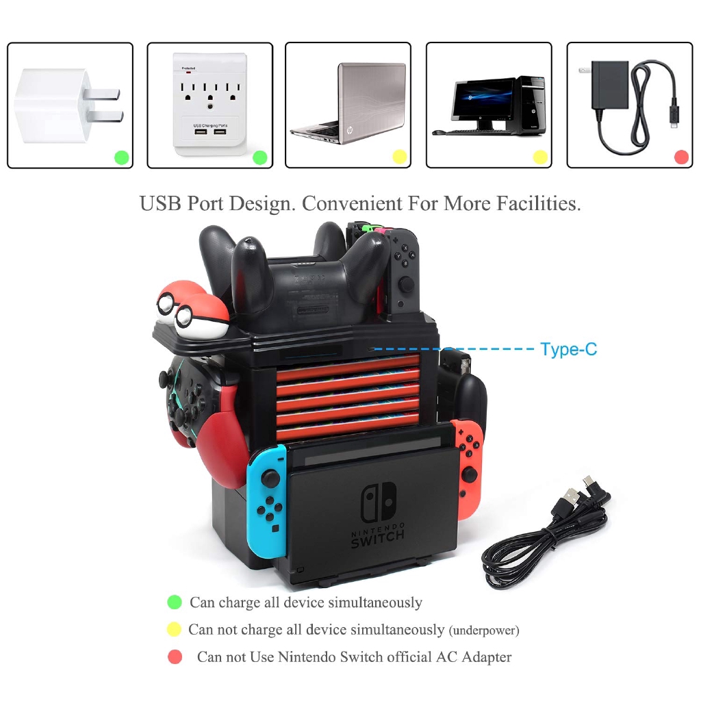 Đế sạc chuyên dụng cho máy chơi game Nintendo Switch Pro / Joycon / PokeBall