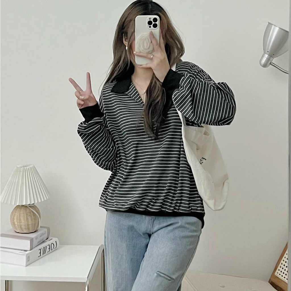 Áo polo kẻ ngang dài tay 189