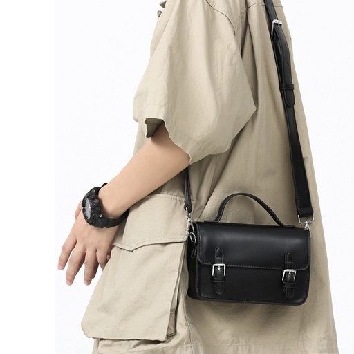 Túi đeo chéo hộp Lucky Studio chất da cao cấp hàng thiết kế kiểu dáng Unisex