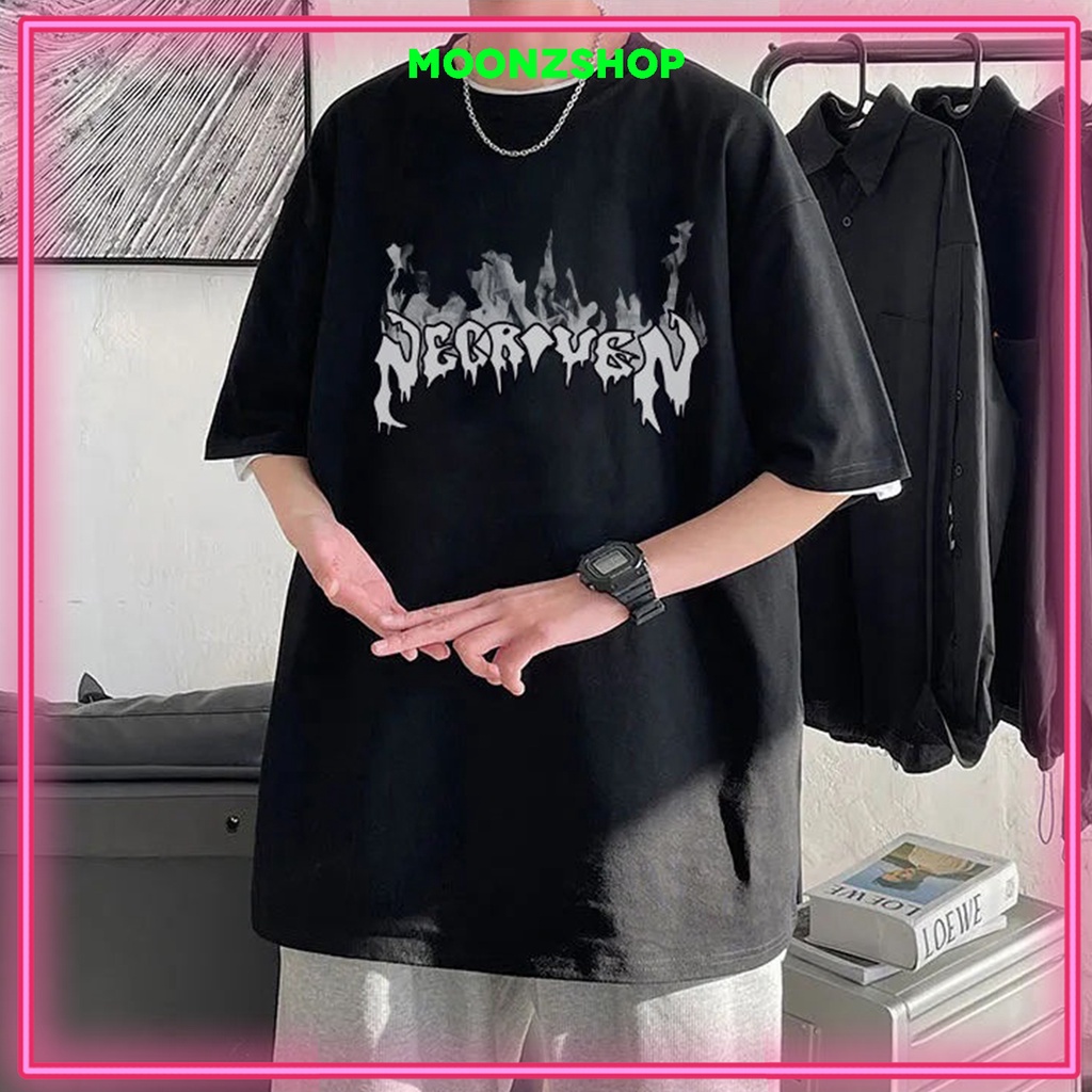 ÁO THUN, ÁO PHÔNG TAY LỠ NAM NỮ UNISEX OVERSIZE, ÁO PHÔNG FORM RỘNG NECRO D41