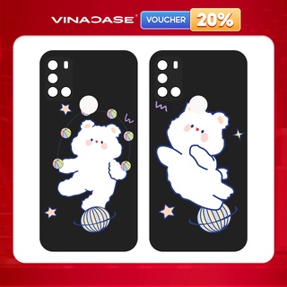 Ốp lưng Vina Case Vsmart Joy 3/Joy 4/Bee 3/...Silicone TPU dẻo đen viền bảo vệ camera in hình gấu trắng