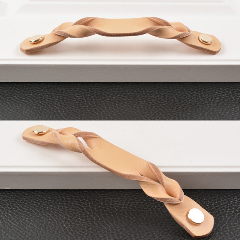 Tay Nắm Cửa Chất Liệu Da Bò Phong Cách Retro Châu Âu