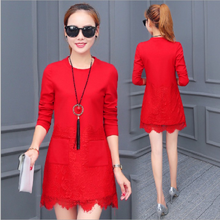 ÁO KIỂU NỮ DÁNG DÀI PHỐI REN HÀNG CAO CẤP