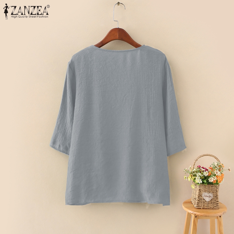 Áo Khoác Cardigan ZANZEA Tay Lửng Thời Trang Thoải Mái Nữ Tính