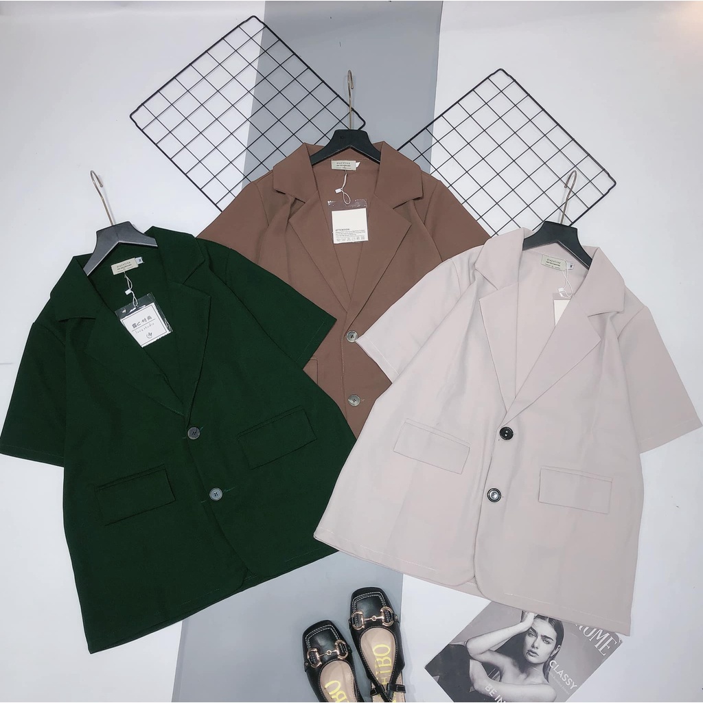 Áo blazer cộc tay túi nắp (kèm ảnh thật)