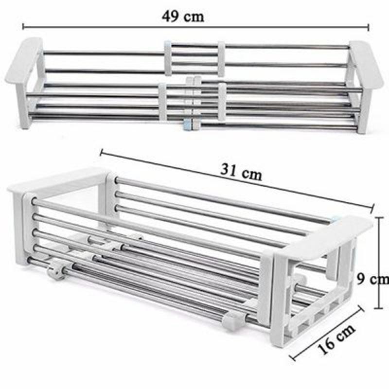 Rổ inox sâu gác bồn rửa loại to hàng xuất nhật