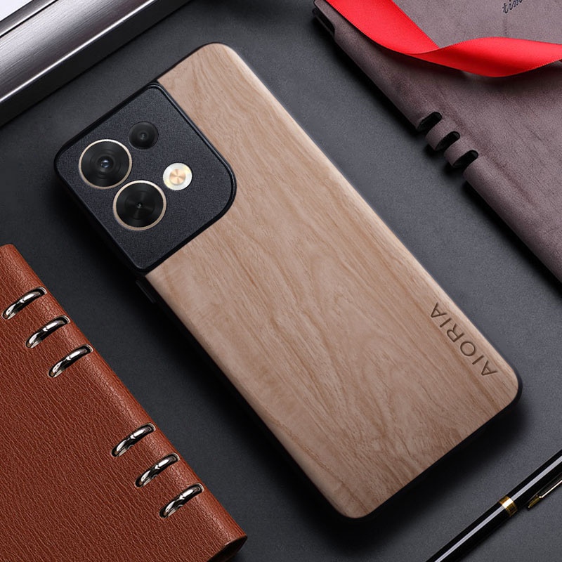 Ốp Bao Da Điện Thoại Họa Tiết Vân Gỗ Cho oppo reno 8 pro reno 7 4g 5g reno 8 pro reno8 reno7 Ốp