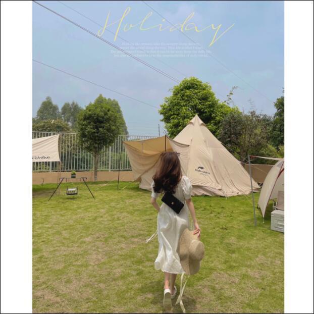 Đầm tay phồng cổ vuông thời trang mùa hè phong cách Hàn Quốc cho nữ