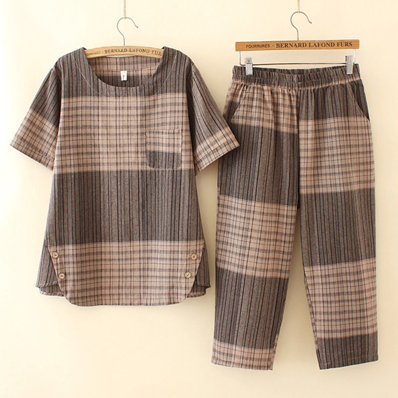 Set Áo Sơ Mi Caro + Quần Dài Thời Trang Nữ