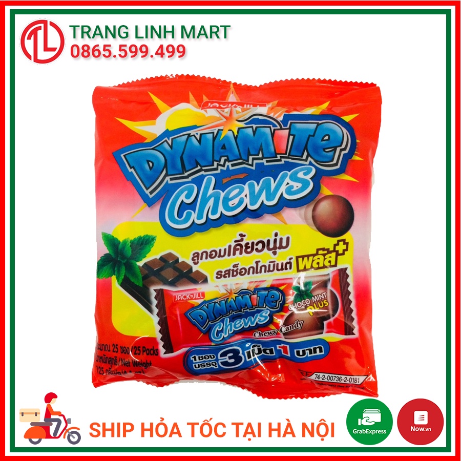 Kẹo Chew Dynamite Bạc Hà 3 viên 125g