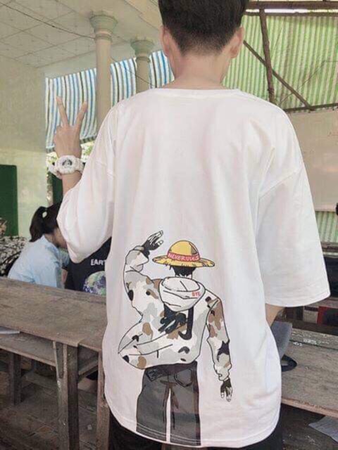 [CÓ ẢNH THẬT] Áo thun tay lỡ form rộng in họa tiết hoạt hình LUFFY - Unisex nam nữ đều mặc được | BigBuy360 - bigbuy360.vn