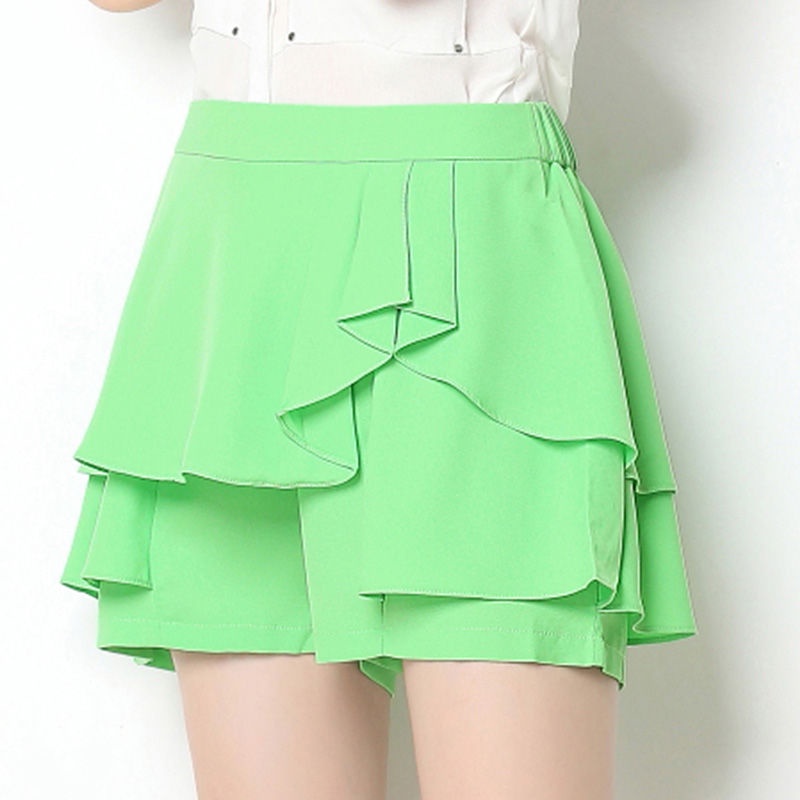 Quần Short Chiffon Lưng Thun Cao Ống Rộng Kiểu Hàn Quốc Thời Trang Mùa Hè Cho Nữ