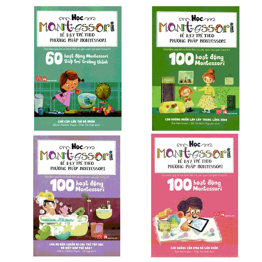 Sách - 100 Hoạt động Montessori(4 cuốn, lẻ tùy chọn)